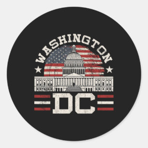 Love Washington Dc Usa Gift Design Idea Classic Round Sticker