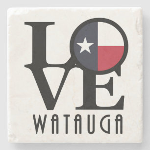 LOVE Watauga Texas Stone Coaster