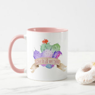 Love Watercolor Cacti Mug