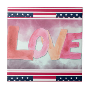 Love:WaterColor Ceramic Tile