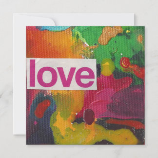 Love watercolor collage blank holiday card