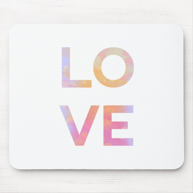 Love, watercolor mouse pad (Front)