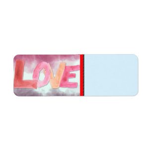 Love:WaterColor Return Address Label