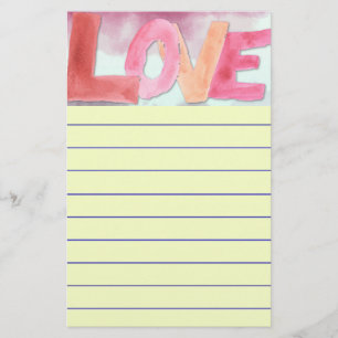 Love:WaterColor Stationery