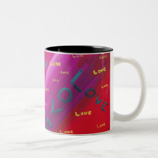 Love Watercolor Two-Tone Coffee Mug