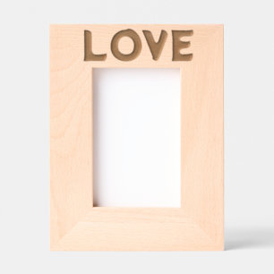 LOVE WEDDING LASER ETCHED WOOD PHOTO FRAME