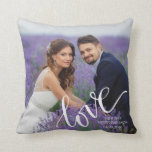LOVE Wedding Photo Monogram Keepsake Cushion<br><div class="desc">Easy upload of your photo into a full-bleed design and titled with the word LOVE in a modern, handwritten script font. You can change the colour or placement of the white text to better coordinate with your photo if needed. (PHOTO TIP: For fastest/best results, choose a photo with the subject...</div>
