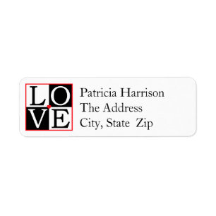 LOVE Wedding Return Address Label