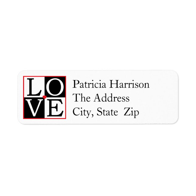 LOVE Wedding Return Address Label (Front)
