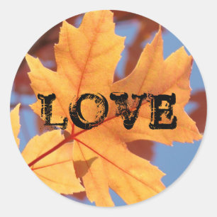 LOVE Wedding seals envelopes Autumn Leaves