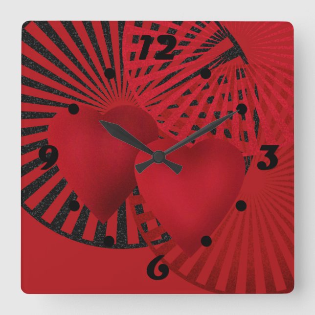 Love ,Wedding Square Wall Clock (Front)