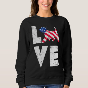 Love West Highland Terrier Westie Us American Flag Sweatshirt