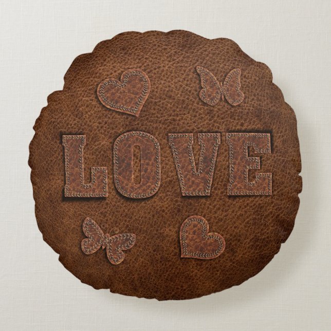 Love Western Style Round Cushion (Front)