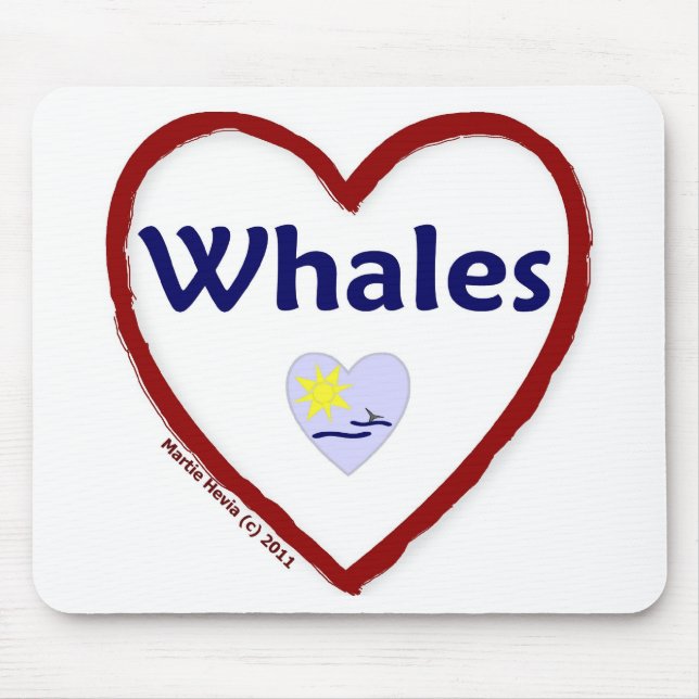 Love Whales Mouse Pad (Front)