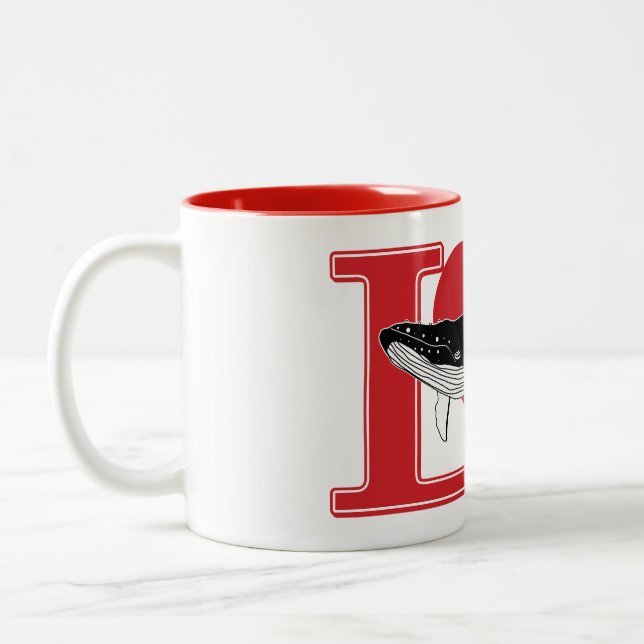 Love Whales Two-Tone Coffee Mug (Left)
