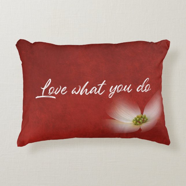 "love what you do" quote decorative cushion (Front)