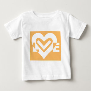 Love White and Orange Baby T-Shirt