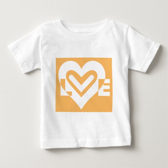 Love White and Orange Baby T-Shirt (Front)