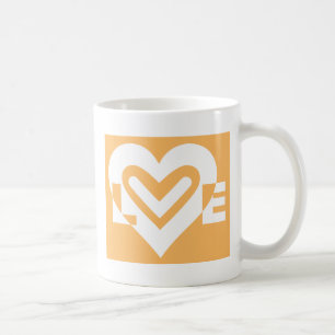 Love White and Orange Coffee Mug