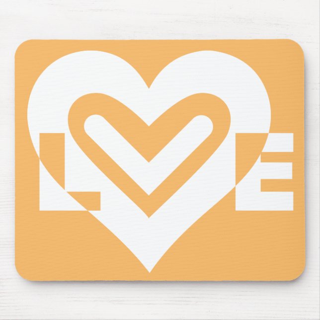 Love White and Orange Mouse Pad (Front)