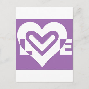 Love White and Purple Postcard