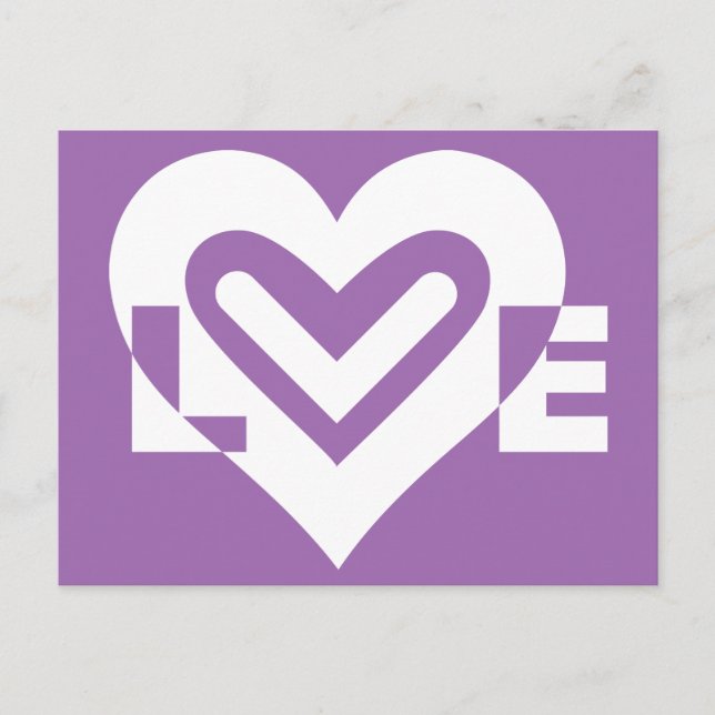 Love White and Purple Postcard (Front)
