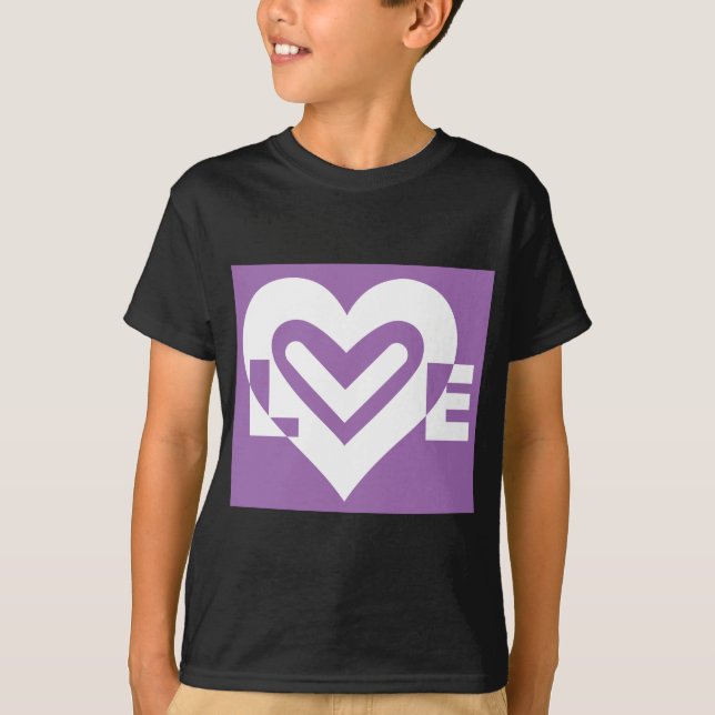 Love White and Purple T-Shirt (Front)