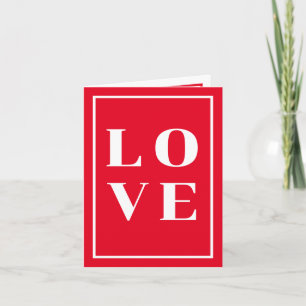 Love White Border Red Greeting Card