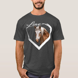Love White Brown Horse Lover of Horses Gift boy T-Shirt