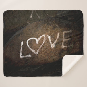 Love White Graffiti  Sherpa Blanket