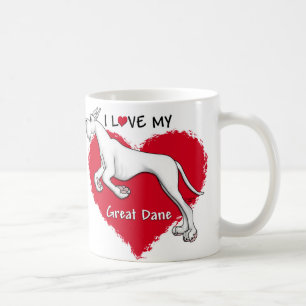 Love White Great Dane Coffee Mug