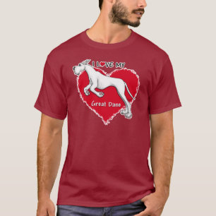 Love White Great Dane T-Shirt