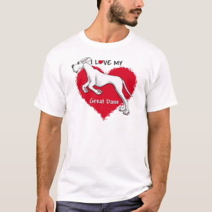 Love White Great Dane UC T-Shirt