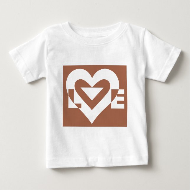 Love White on Brown Baby T-Shirt (Front)