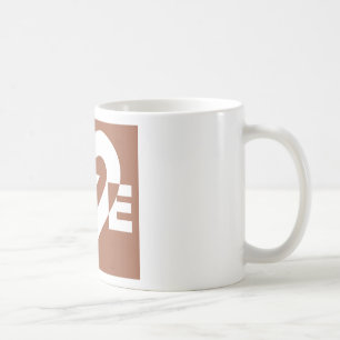 Love White on Brown Coffee Mug