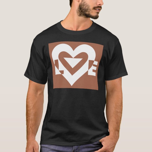 Love White on Brown T-Shirt (Front)