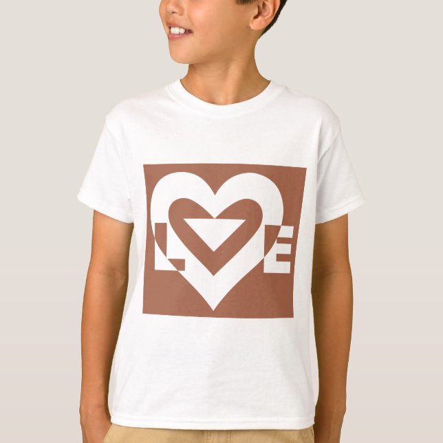 Love White on Brown T-Shirt (Front)