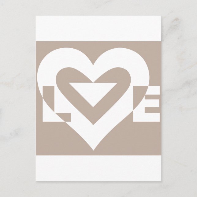 Love White on Grey Postcard (Front)