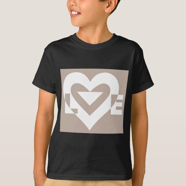 Love White on Grey T-Shirt (Front)