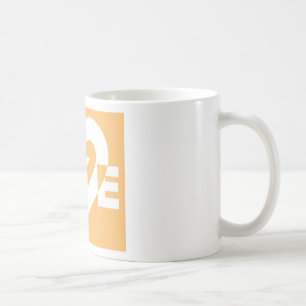 Love White on Orange Coffee Mug