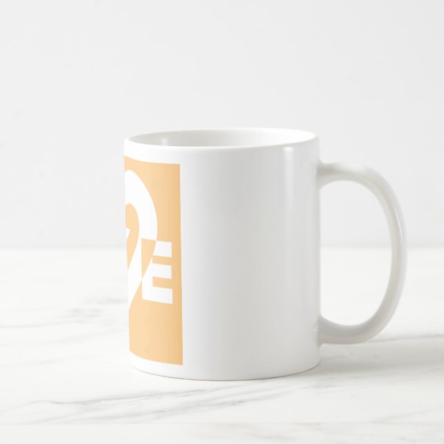 Love White on Orange Coffee Mug (Right)