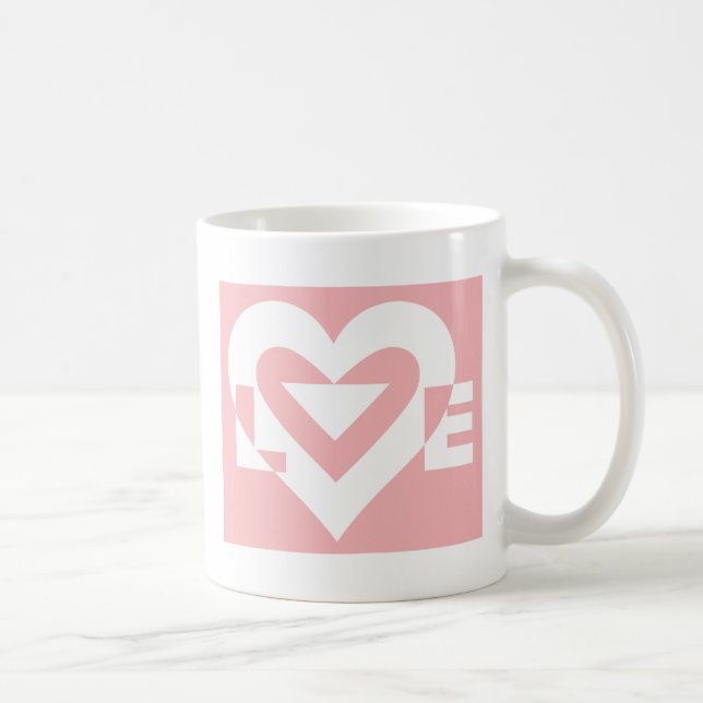 Love White on Pink Coffee Mug (Right)