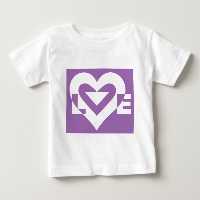 Love White on Purple Baby T-Shirt (Front)