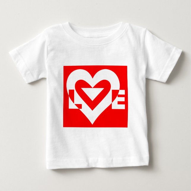 Love White on Red Baby T-Shirt (Front)