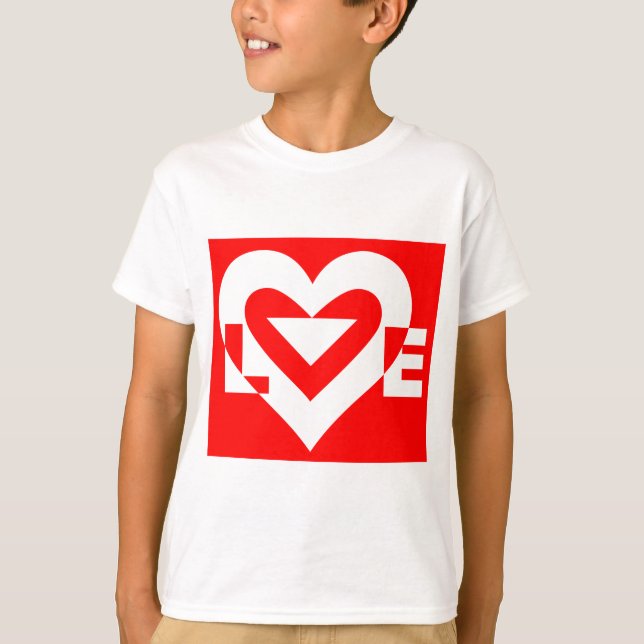 Love White on Red T-Shirt (Front)