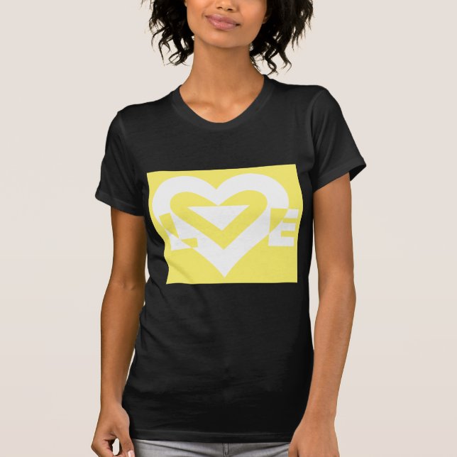 Love White on Yellow T-Shirt (Front)