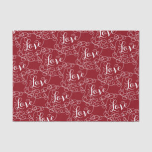 LOVE white seamless pattern with LINES Tissue Paper