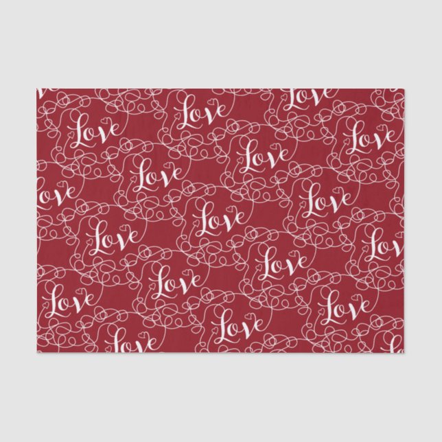LOVE white seamless pattern with LINES Tissue Paper (Front)