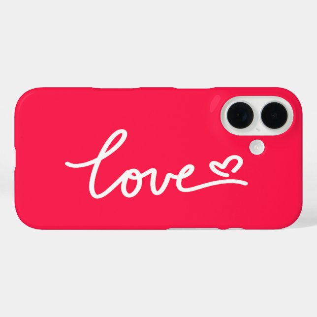 Love white text on pink  Case-Mate iPhone case (Back (Horizontal))