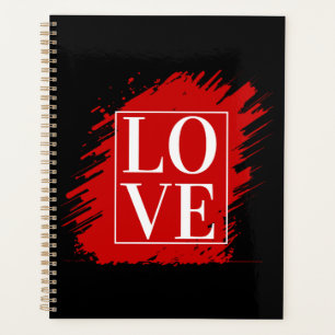 LOVE WHITE TYPOGRAPHY RED ART PLANNER